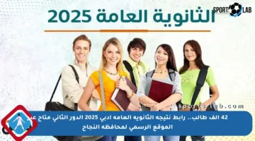 42 ألف طالب..  رابط نتيجة الثانوية العامة أدبي 2025 الدور الثاني متاح عبر الموقع الرسمي لمحافظة النجاح